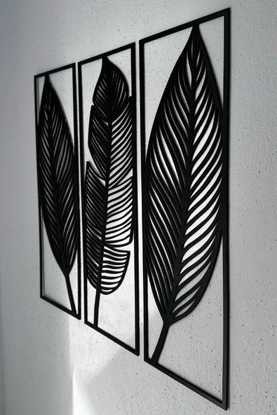 Dekoratif Yaprak Desenli Duvar Tablosu - 4