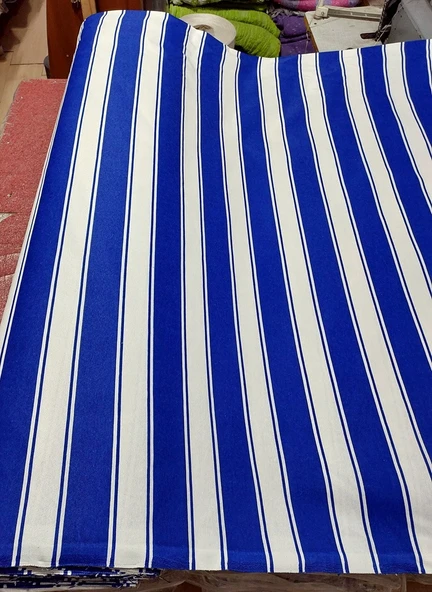 Balkon Perdesi Kalın Branda Kumaşı Metrelik (En 280cm)-Lacivert Beyaz
