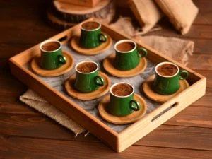 Marbella - Mermer Desenli Tepsi Beyaz ORT - Resim 2