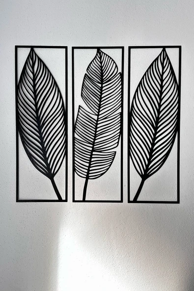 Dekoratif Yaprak Desenli Duvar Tablosu