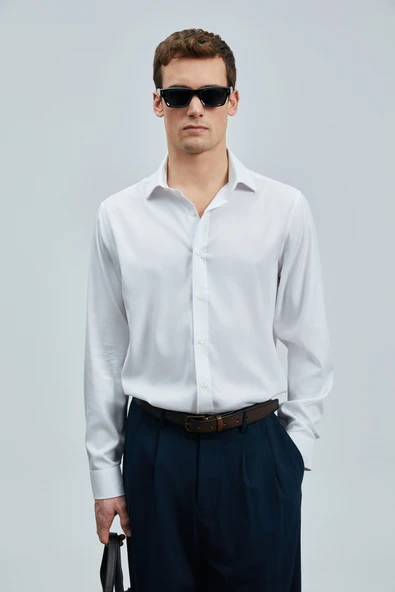 Lufian 111010636 Next Lyocell Karışımlı Gömlek Regular Fit Erkek Gömlek ürün görseli