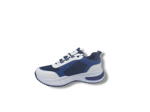 Zerhan 7620 Unisex Lacivert Bağcıklı File Spor Ayakkabı - Resim 3