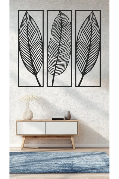 Dekoratif Yaprak Desenli Duvar Tablosu - 2