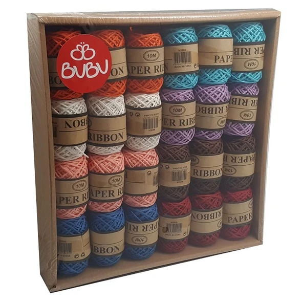 Bu-Bu Renkli Jüt İp 10M 24 Lü 6 Natural+18 Renkli BUBU-KI0003