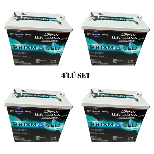Prısmacell Lifepo4 Golf Cart Batarya 48V 235Ah 4’Lü Set