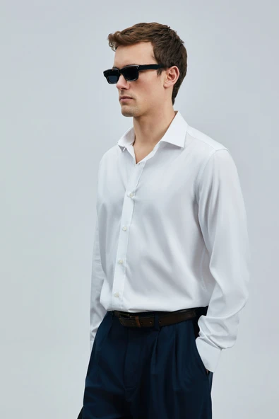 Lufian 111010636 Next Lyocell Karışımlı Gömlek Regular Fit Erkek Gömlek - Resim 6