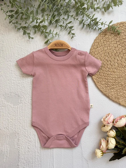 Mürdüm Bebek Tulum, Zıbın Takım İnterlok Kumaş , Çıt çıtlı Uzun Kollu, Şapkalı Seti - 4