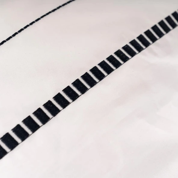 %100 Pamuk Saten Nevresim Seti 240x220 cm Taş - Piyano Serisi - 2