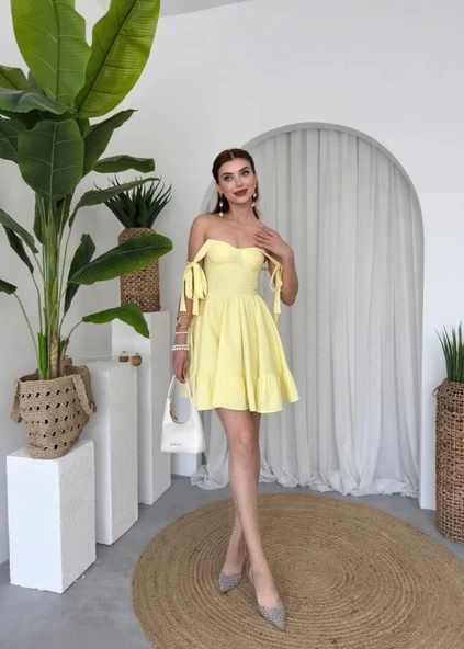 VERO OMUZ BAĞLAMALI ELBİSE - 8