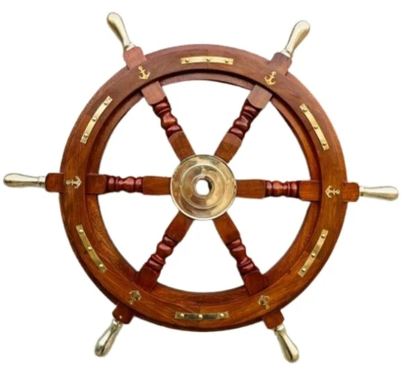 DENİZCİLİK GRUBU-Marine Pirinç Aksesuar-AHŞAP DÜMEN-61x61x5 CM-JTTR2399 ürün görseli