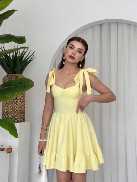 VERO OMUZ BAĞLAMALI ELBİSE - 3