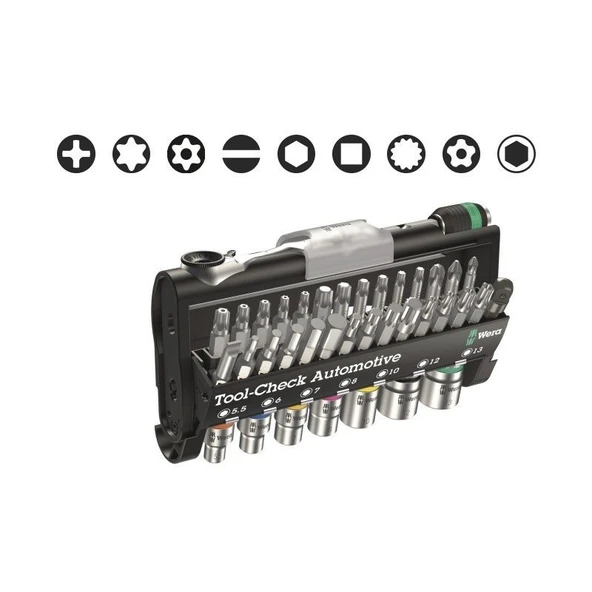 WERA Tool-Check Automotive1 Mini Lokma ve Bits Uç Seti (05200995001) - 7