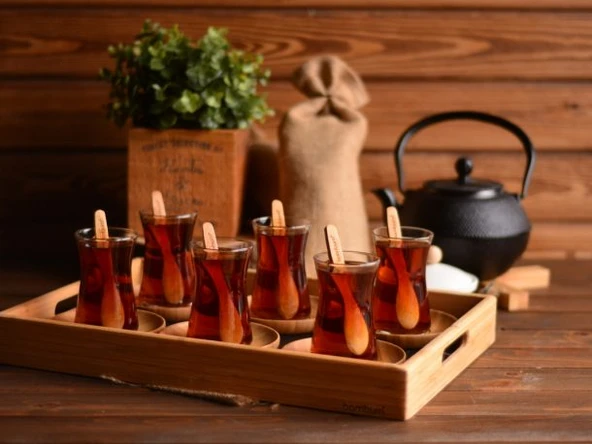 Marbella - Mermer Desenli Tepsi Lacivert ORT - Resim 6