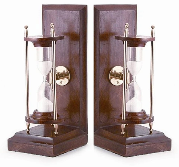 DENİZCİLİK GRUBU-Marine Pirinç Aksesuar-KİTAP STOP KUM SAATİ-21x26x9 CM-JTTR31445 ürün görseli