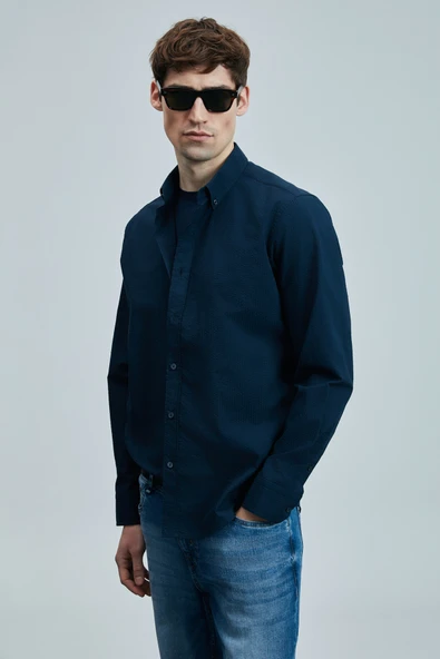 Lufian 111010637 Ellery Erkek Basic Gömlek Regular Fit Beyaz Erkek Gömlek ürün görseli