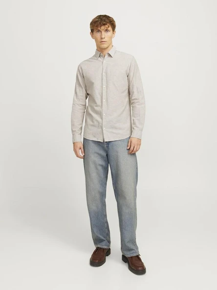 Jack Jones Breeze Keten Slım Fit Erkek Gömlek 12268964 - 4