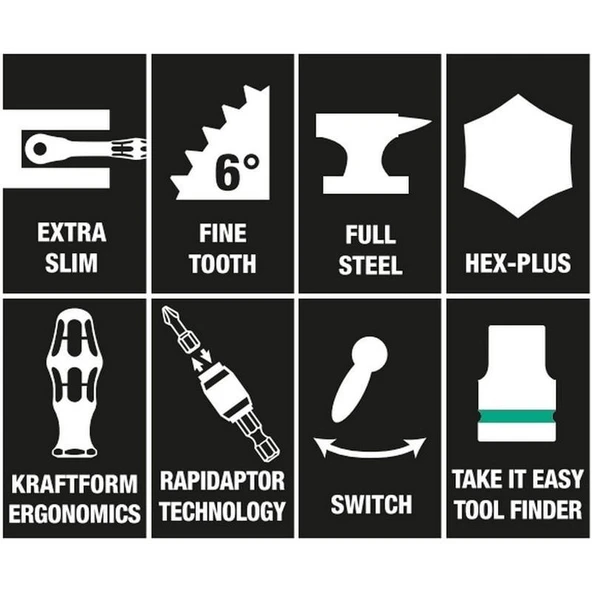 WERA Tool-Check Automotive1 Mini Lokma ve Bits Uç Seti (05200995001) - 5