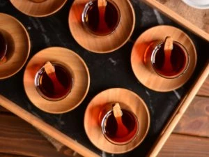 Marbella - Mermer Desenli Tepsi Lacivert ORT - Resim 2