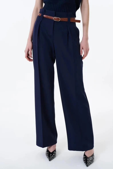 Quzu Kemer Detaylı Kadın Pantolon - 4