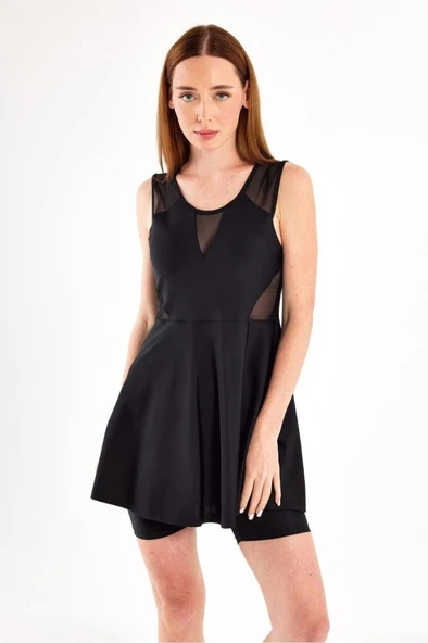 Adasea 251615 Siyah Anıta Askılı Şortlu Yüzücü Mayo - 5