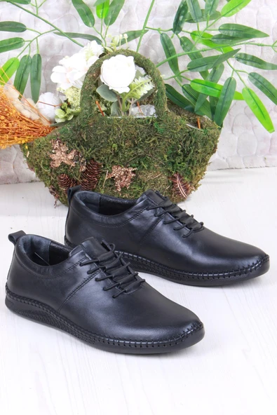 Mehmet Mete 425060 Yumuşak Esnek Rahat Lastik Bağcıklı Hakiki Deri Erkek Ayakkabı ürün görseli