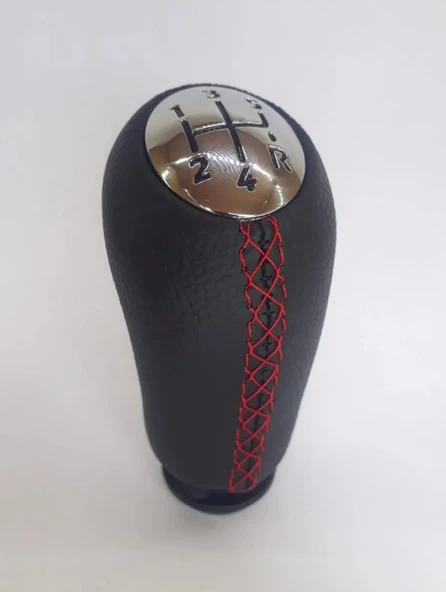 Renault Clio 4 2012 Sonrası Vites Topuzu (SİYAH DERİ KIRMIZI DİKİŞ) - Resim 2