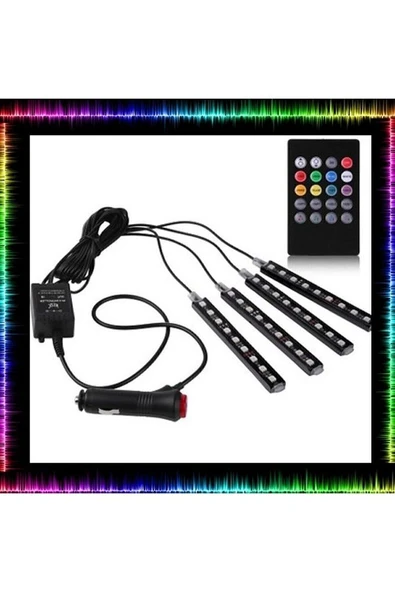 Araç Içi Ayak Altı Led Sese Duyarlı 12'li - Rgb - 8