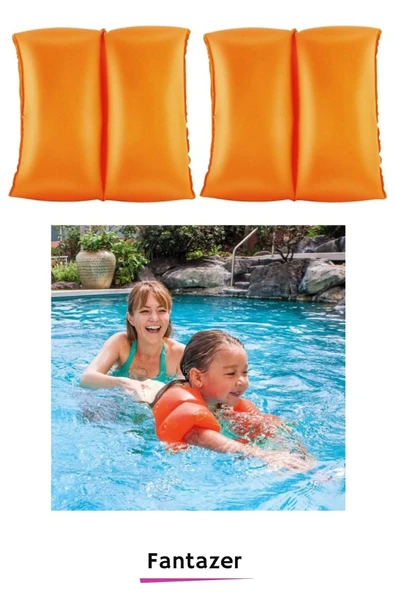 Premium Başlangıç Seviye Çift Boğumlu 3-6 Yaş Çocuk Deniz Havuz Yüzme Öğrenme Şişme Kolluğu - 2