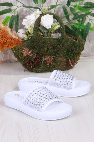 Fort 35035 Diva Comfort Dantel Taş Detaylı Kadın Terlik - Resim 8