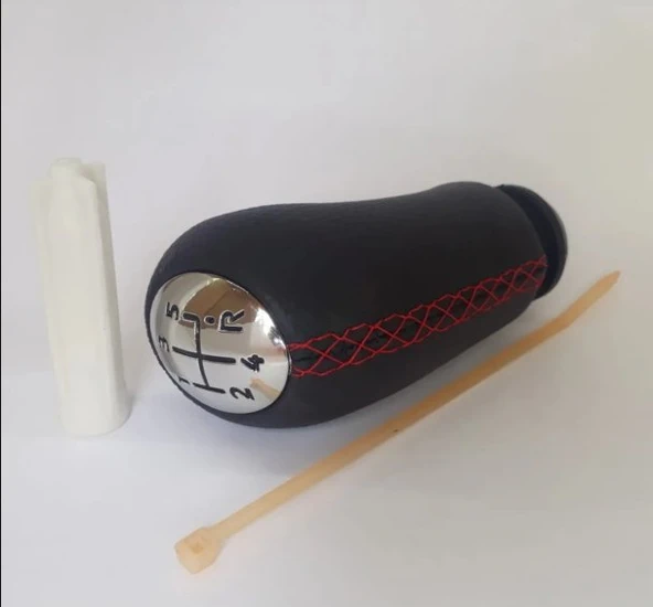 Renault Clio 4 2012 Sonrası Vites Topuzu (SİYAH DERİ KIRMIZI DİKİŞ) ürün görseli