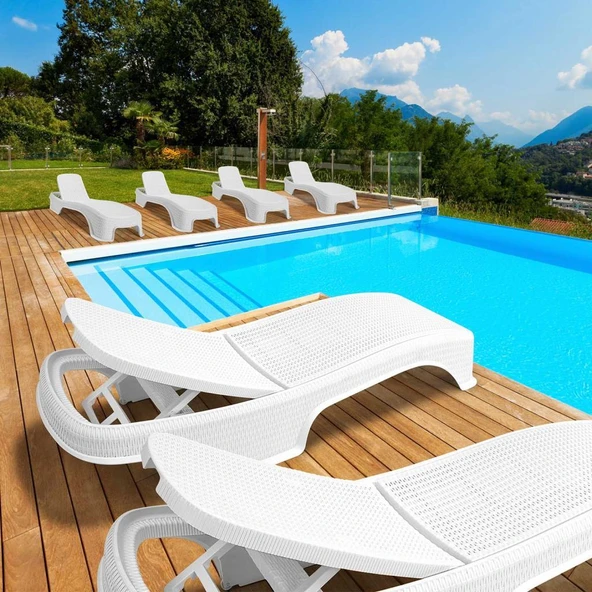 Omnipazar SY-2536 Antrasit Brezza Royal Lüks Rattan Şezlong - 3