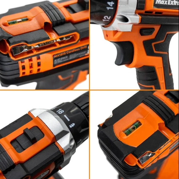 Max Extra MX1815 Matkap Vidalama Çift Akülü 18 Volt 1,5 Amper - 6