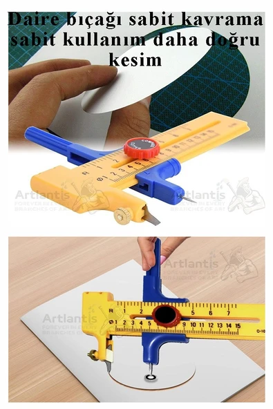Daire Keser Maket Bıçağı Ayarlanabilir 11 Parça 1 Paket Yüksek Kaliteli PVC Hassas Daire Kesici Kesme Pusula 15cm - Resim 3