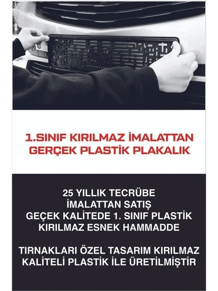 Tay Promosyon Plakalık Yazısız Siyah 1 Adet Kırılmaz Esnek Oto Plakalık - 2
