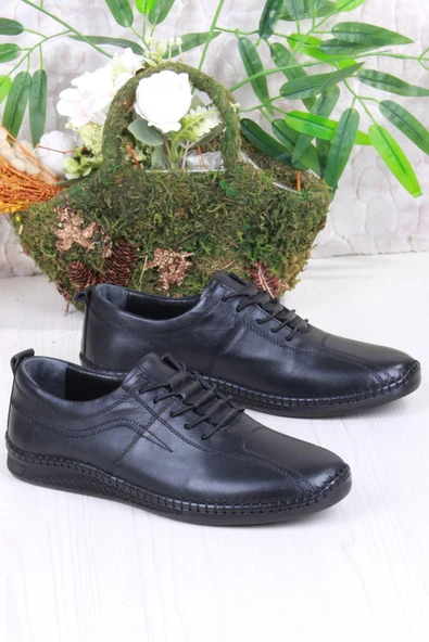 Mehmet Mete 425000 Yumuşak Esnek Rahat Lastik Bağcıklı Hakiki Deri Erkek Ayakkabı ürün görseli