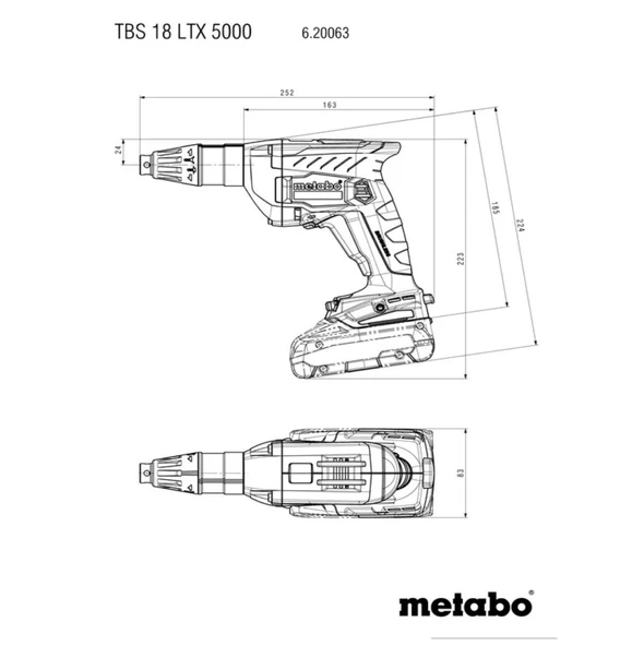 METABO TBS 18 LTX BL5000 Akülü Alçıpan Vidalama 18 Volt - 2
