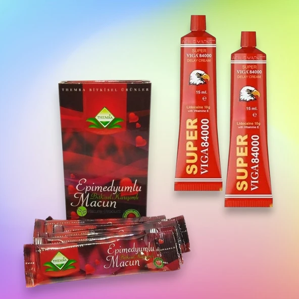Orjinal Themra Ballı Bıtkısel Karışım 12 gr x 6 Şaset+2 Kutu Super Viga Kırmızı 84000 Erkek Gecikme etkili Krem