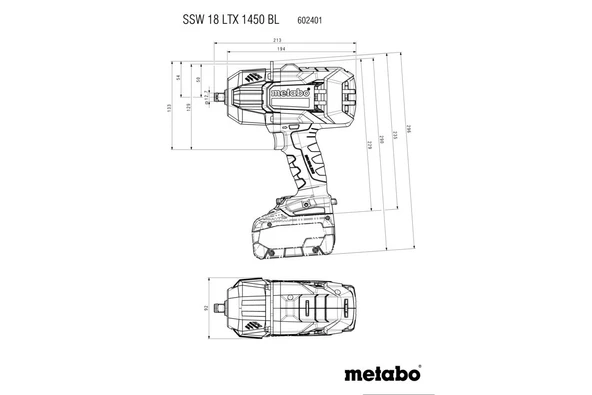 METABO SSW 18 LTX 1450 BL Akülü Somun Sıkma 18 Volt 5.5 Ah - Resim 3