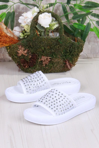 Fort 35035 Diva Comfort Dantel Taş Detaylı Kadın Terlik - Resim 9