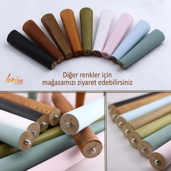 2 Adet Ahşap Ayak 15 Cm Su Yeşili M8 Civatalı Bağlantı Aparatlı Dolap Mobilya Koltuk Kanepe Destek Ayağı Ayakları - Resim 8