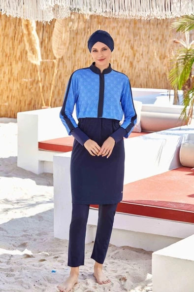 Adasea 4573 Sporcu Lycra Tam Boy Tesettür Mayo - Resim 12