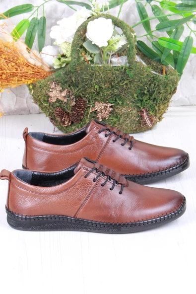 Mehmet Mete 425060 Yumuşak Esnek Rahat Lastik Bağcıklı Hakiki Deri Erkek Ayakkabı - Resim 7