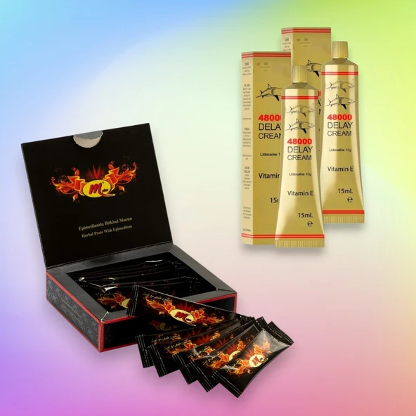 Maccun Orjinal M Plus Maccun 12x12gr Sachet+ Deadly Shark 48000 Gecikme Etkili krem 2 Kutu