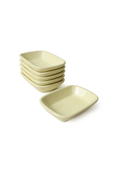 Keramika Sarı Dikdörtgen Çerezlik 11 Cm 6 Adet 103 - Resim 5