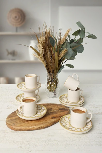 Keramika Worn Gold Nordic Kahve Takımı 12 Parça 6 Kişilik 22968-23057 - 3