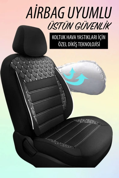 Safir Beyaz Tay Tüyü Peugeot 207 Uyumlu Oto Koltuk Kılıfı - 3