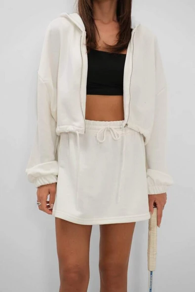 Beli Lastikli Fermuarlı Sweatshirt - 4