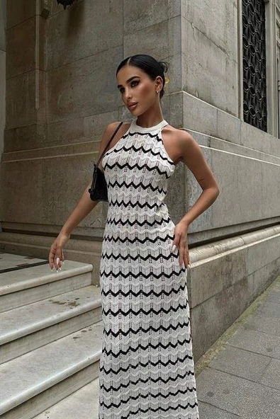 Melina Ajurlu Halter Yaka Elbise 2774 - 6