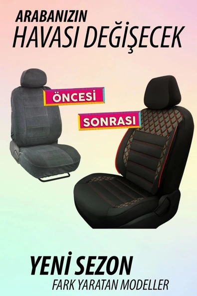 Opel Vectra uyumlu SAFİR KIRMIZI Oto Koltuk araba Kılıfı. - 3
