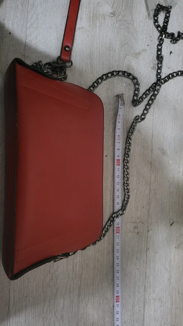 Kırmızı çanta 25 cm sağlam çanta kadin omuz çantası - 2